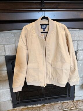 Lands' End Women's Light Beige Bomber Jacket